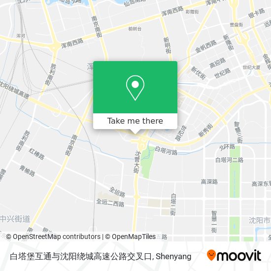 白塔堡互通与沈阳绕城高速公路交叉口 map