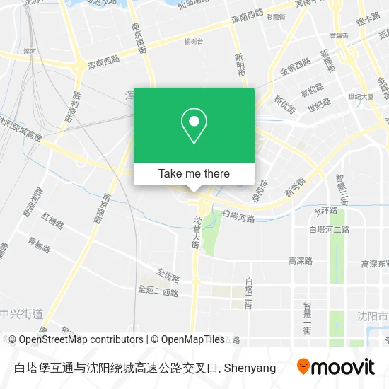 白塔堡互通与沈阳绕城高速公路交叉口 map