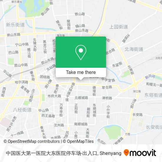 中国医大第一医院大东医院停车场-出入口 map