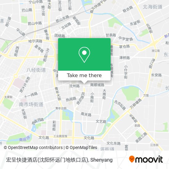 宏呈快捷酒店(沈阳怀远门地铁口店) map