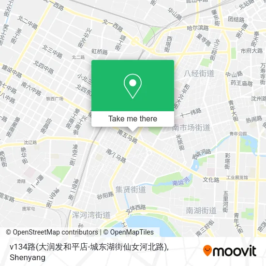 v134路(大润发和平店-城东湖街仙女河北路) map