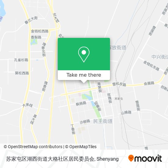 苏家屯区湖西街道大格社区居民委员会 map