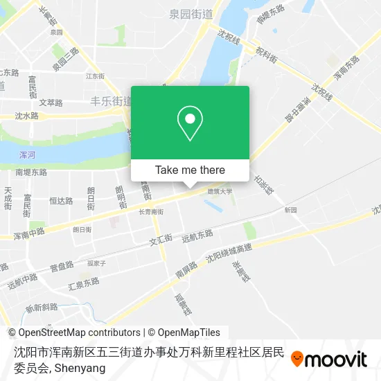 沈阳市浑南新区五三街道办事处万科新里程社区居民委员会 map