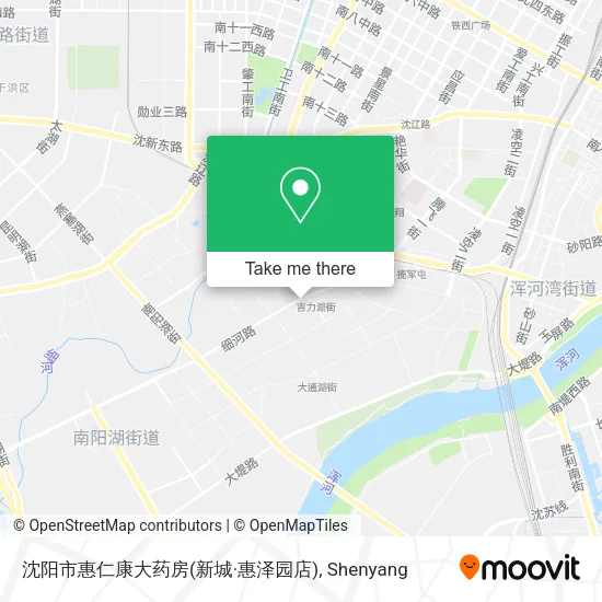 沈阳市惠仁康大药房(新城·惠泽园店) map