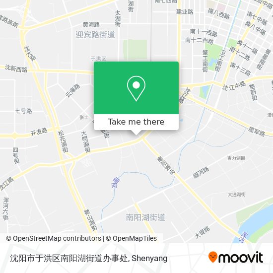 沈阳市于洪区南阳湖街道办事处 map