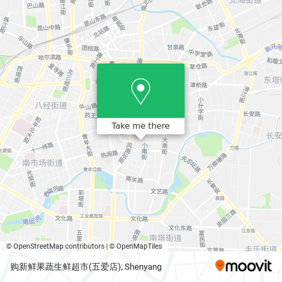 购新鲜果蔬生鲜超市(五爱店) map