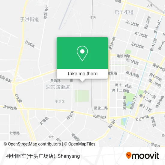 神州租车(于洪广场店) map