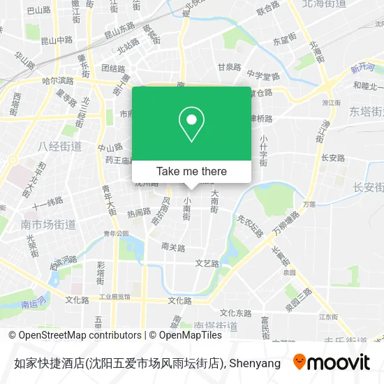 如家快捷酒店(沈阳五爱市场风雨坛街店) map