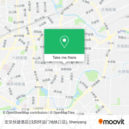 宏呈快捷酒店(沈阳怀远门地铁口店) map
