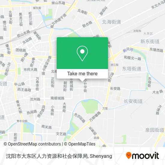 沈阳市大东区人力资源和社会保障局 map