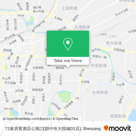 72家房客酒店公寓(沈阳中街大悦城D2店) map