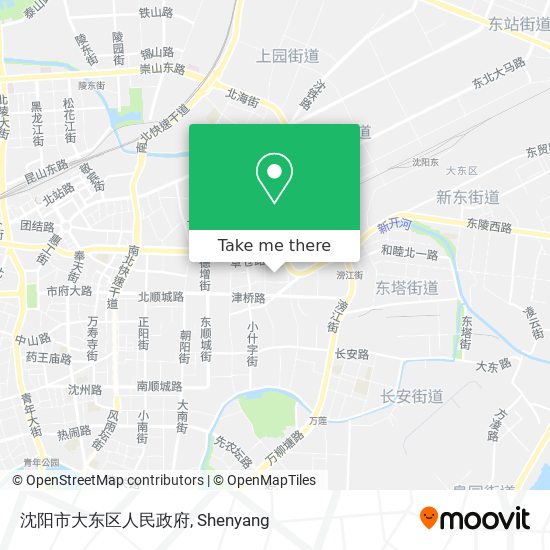 沈阳市大东区人民政府 map