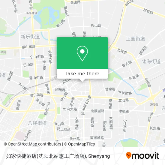 如家快捷酒店(沈阳北站惠工广场店) map