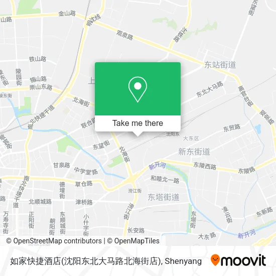 如家快捷酒店(沈阳东北大马路北海街店) map