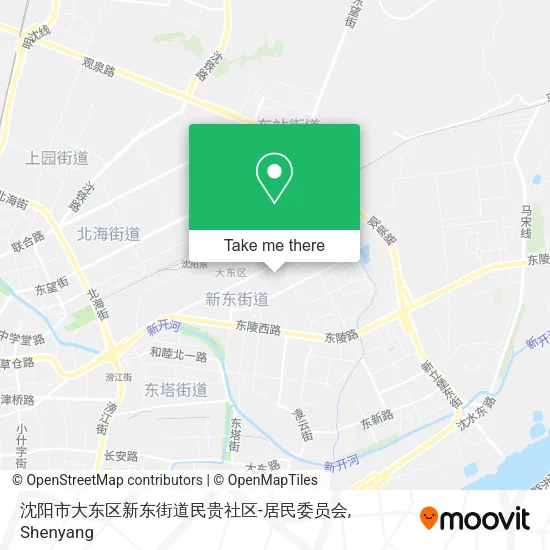 沈阳市大东区新东街道民贵社区-居民委员会 map