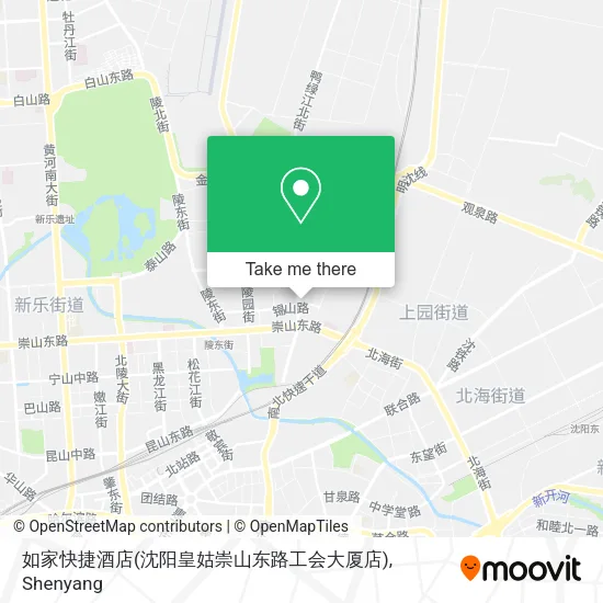 如家快捷酒店(沈阳皇姑崇山东路工会大厦店) map