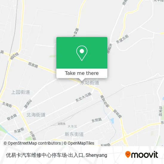 优易卡汽车维修中心停车场-出入口 map