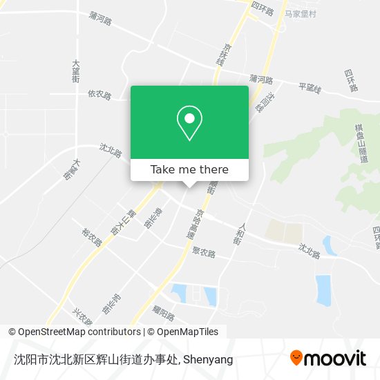 沈阳市沈北新区辉山街道办事处 map