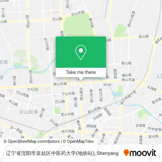 辽宁省沈阳市皇姑区中医药大学(地铁站) map