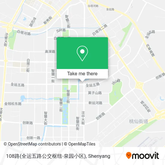 108路(全运五路公交枢纽-泉园小区) map