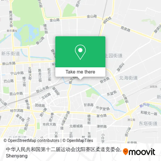 中华人民共和国第十二届运动会沈阳赛区柔道竞委会 map