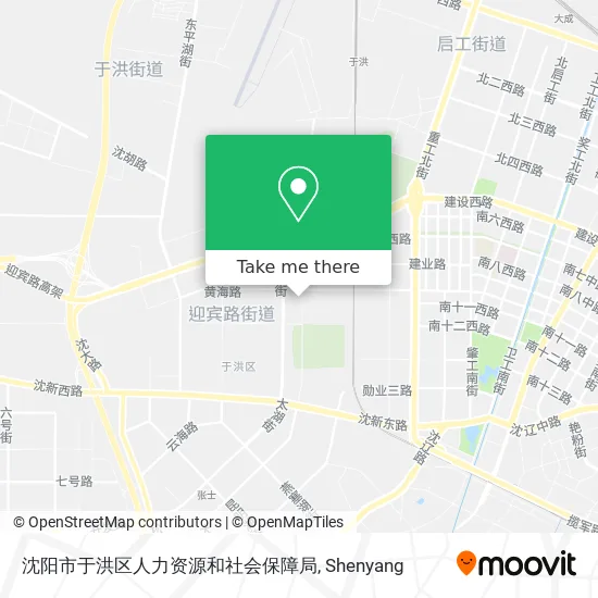 沈阳市于洪区人力资源和社会保障局 map