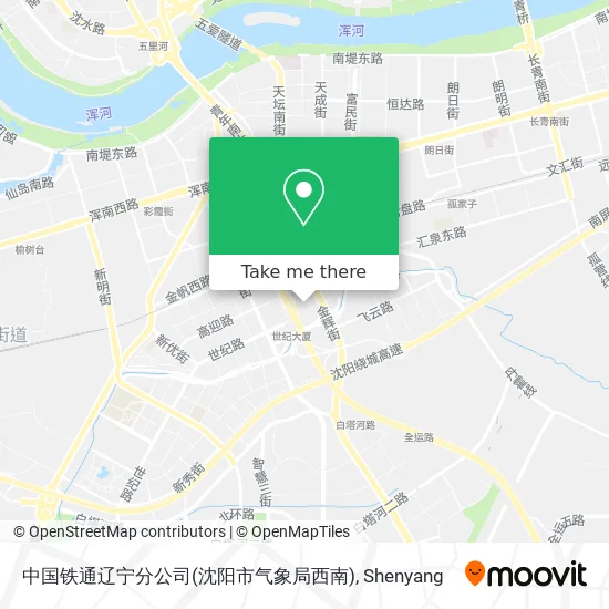 中国铁通辽宁分公司(沈阳市气象局西南) map