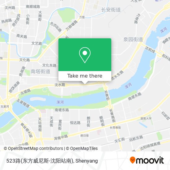 523路(东方威尼斯-沈阳站南) map
