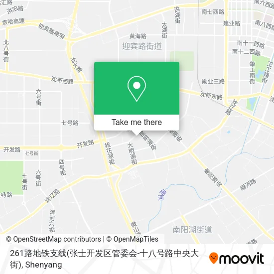 261路地铁支线(张士开发区管委会-十八号路中央大街) map