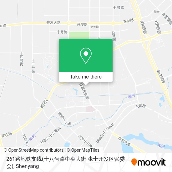 261路地铁支线(十八号路中央大街-张士开发区管委会) map