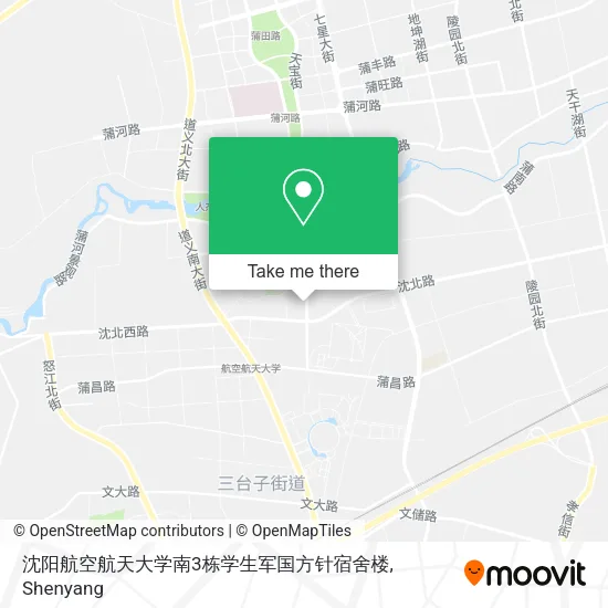 沈阳航空航天大学南3栋学生军国方针宿舍楼 map