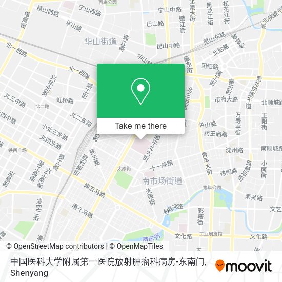 中国医科大学附属第一医院放射肿瘤科病房-东南门 map