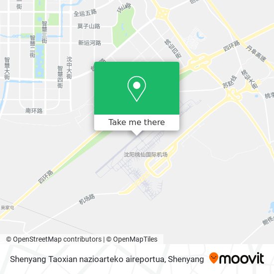 Shenyang Taoxian nazioarteko aireportua map
