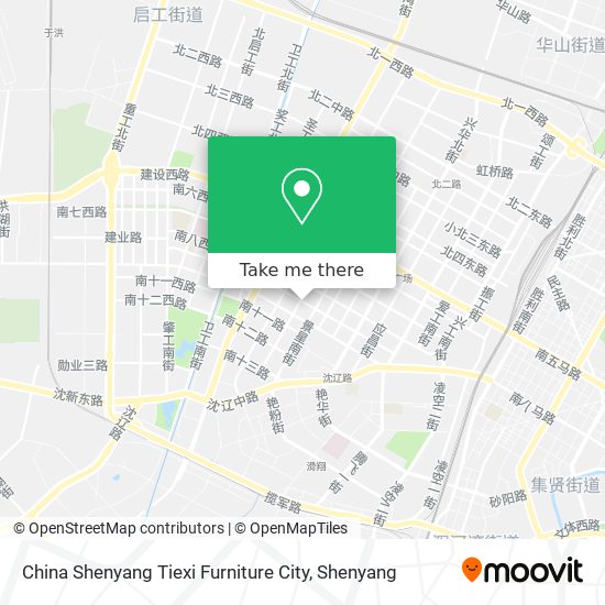 China Shenyang Tiexi Furniture City map