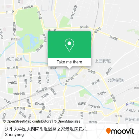 沈阳大学医大四院附近温馨之家景观房复式 map