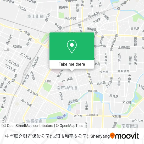 中华联合财产保险公司(沈阳市和平支公司) map