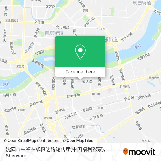 沈阳市中福在线恒达路销售厅(中国福利彩票) map