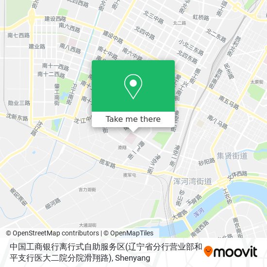 中国工商银行离行式自助服务区(辽宁省分行营业部和平支行医大二院分院滑翔路) map