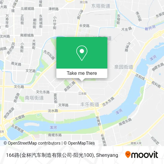 166路(金杯汽车制造有限公司-阳光100) map