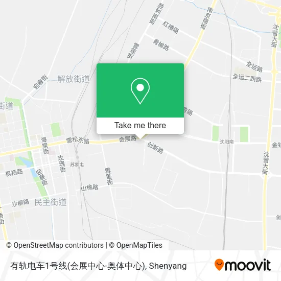 有轨电车1号线(会展中心-奥体中心) map