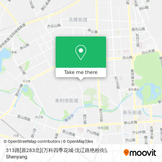 313路[原283北](万科四季花城-沈辽路艳粉街) map