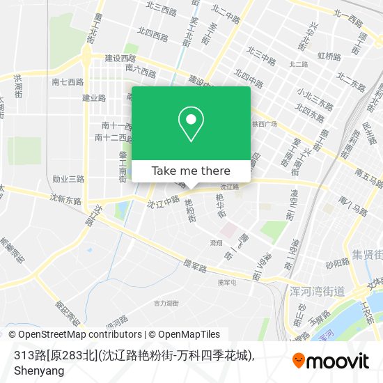 313路[原283北](沈辽路艳粉街-万科四季花城) map