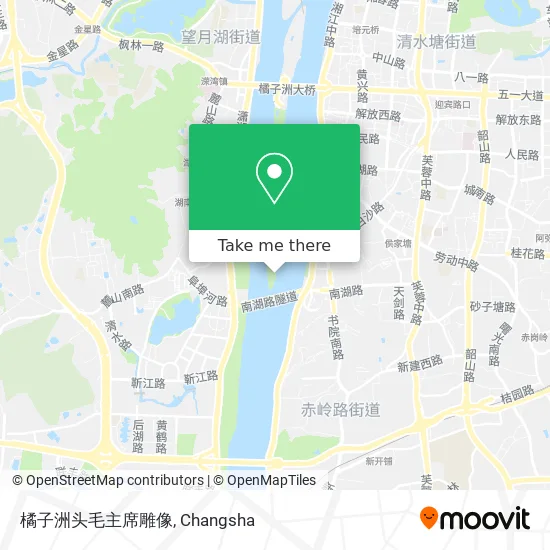 橘子洲头毛主席雕像 map