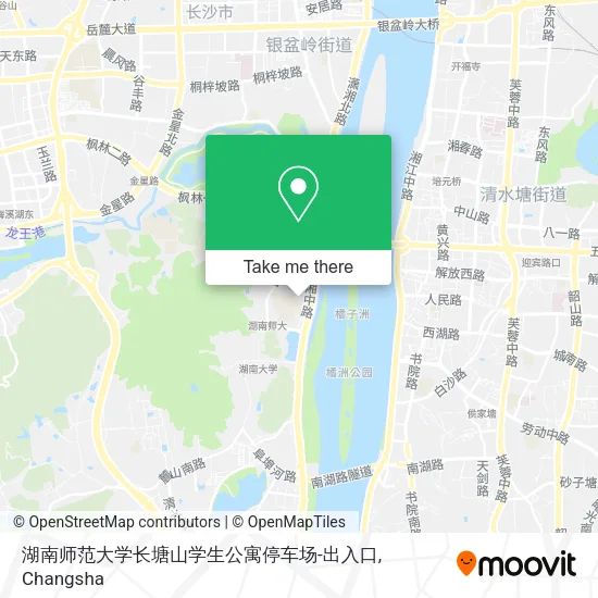湖南师范大学长塘山学生公寓停车场-出入口 map