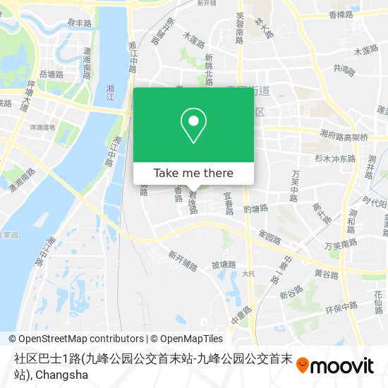 社区巴士1路(九峰公园公交首末站-九峰公园公交首末站) map