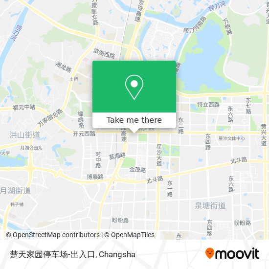 楚天家园停车场-出入口 map