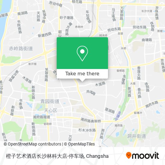 橙子艺术酒店长沙林科大店-停车场 map
