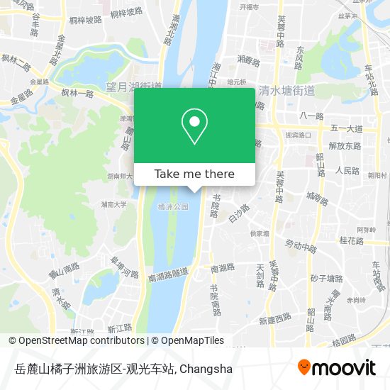 岳麓山橘子洲旅游区-观光车站 map