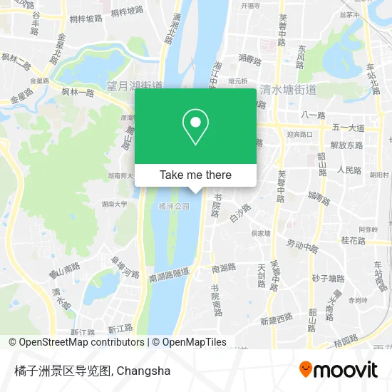 橘子洲景区导览图 map