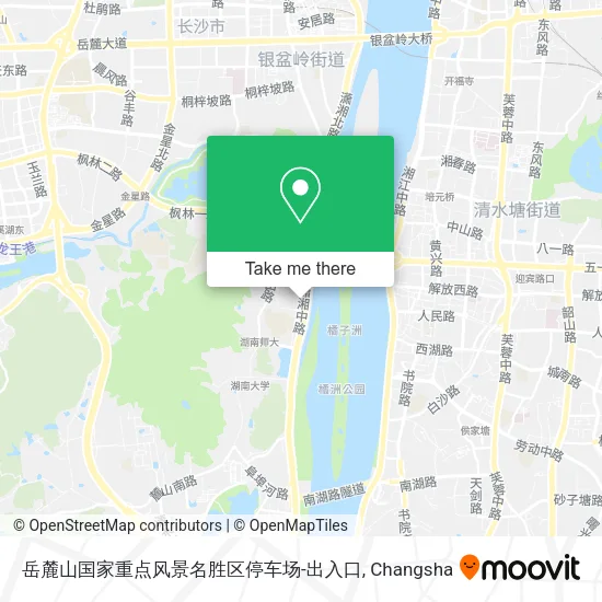 岳麓山国家重点风景名胜区停车场-出入口 map